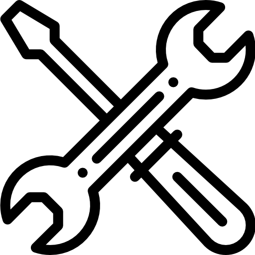 Crossed screwdriver and wrench tools icon